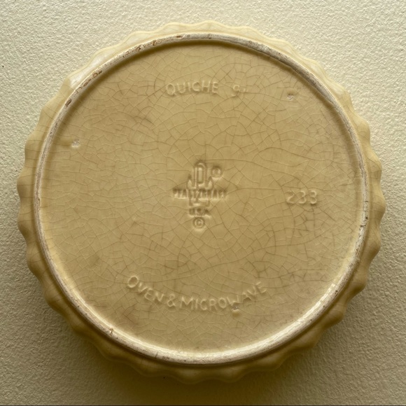 Vtg Pfaltzgraff Village Quiche Dish #233 Beige 9" - Picture 5 of 12